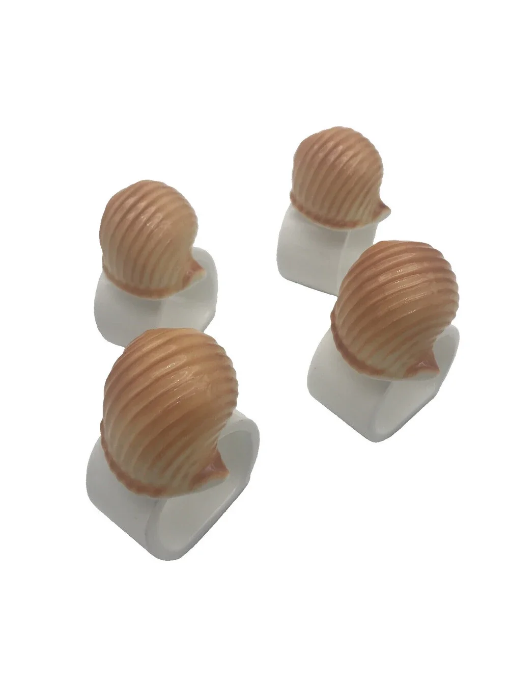 Vintage Seashell Napkin Rings Set Of 4 Made In Taiwan Beach House Decor Nautical